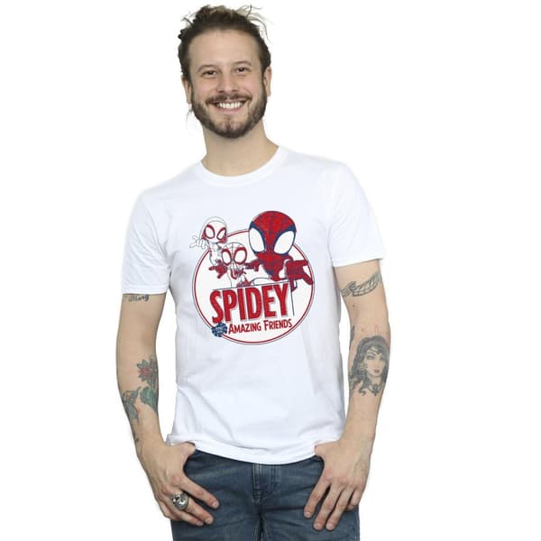 Marvel Mens Spidey And His Amazing Friends Circle T-shirt