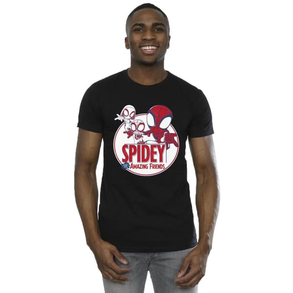 Marvel Mens Spidey And His Amazing Friends Circle T-shirt