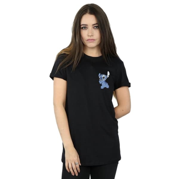 Disney Womens/Ladies Lilo And Stitch Stitch Backside Breast Print Cotton Boyfriend T-Shirt