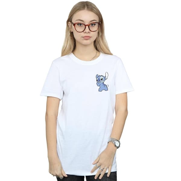 Disney Womens/Ladies Lilo And Stitch Stitch Backside Breast Print Cotton Boyfriend T-Shirt