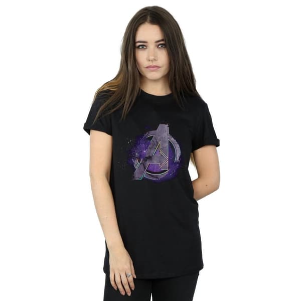Marvel Womens/Ladies Avengers Endgame Space Logo Cotton Boyfriend T-Shirt