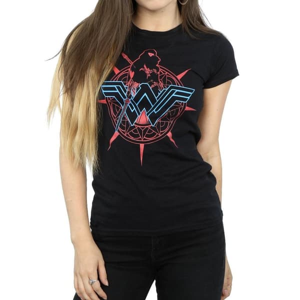 DC Comics Womens/Ladies Wonder Woman Warrior Shield Cotton T-Shirt