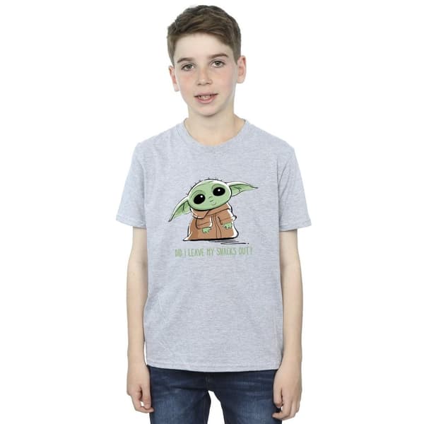 Star Wars Pojkar Mandalorian Grogu Snacks Meme T-shirt