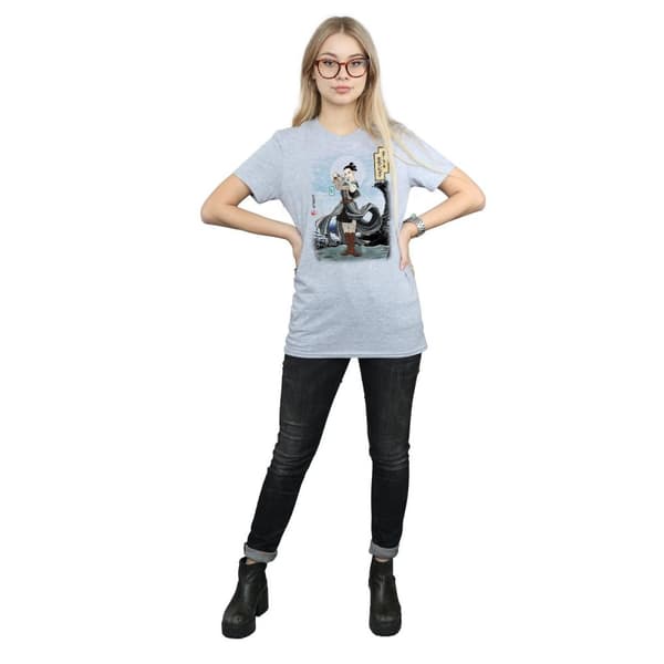 Star Wars Dam/Tjej The Last Jedi Japanese Rey Boyfriend T-shirt i bomull