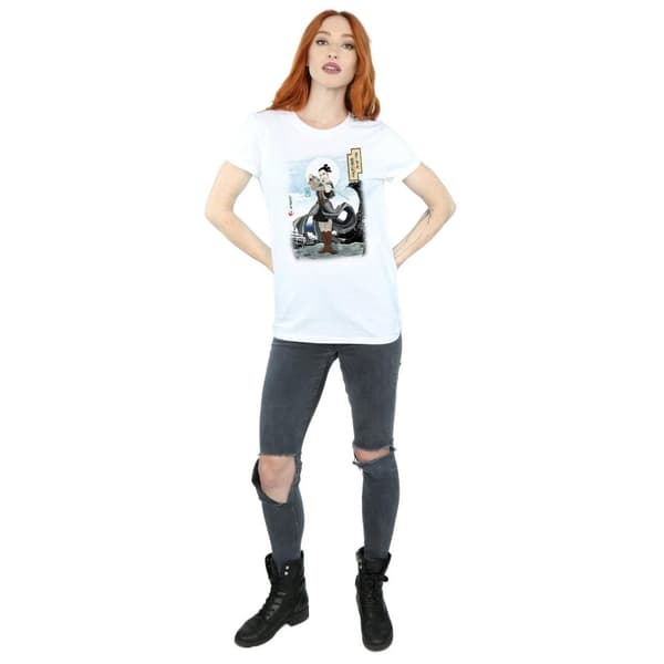Star Wars Dam/Tjej The Last Jedi Japanese Rey Boyfriend T-shirt i bomull