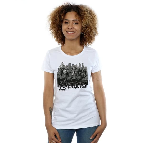 Marvel Womens/Ladies Avengers Mono Team Art Cotton T-Shirt