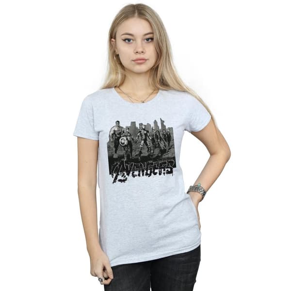 Marvel Womens/Ladies Avengers Mono Team Art Cotton T-Shirt