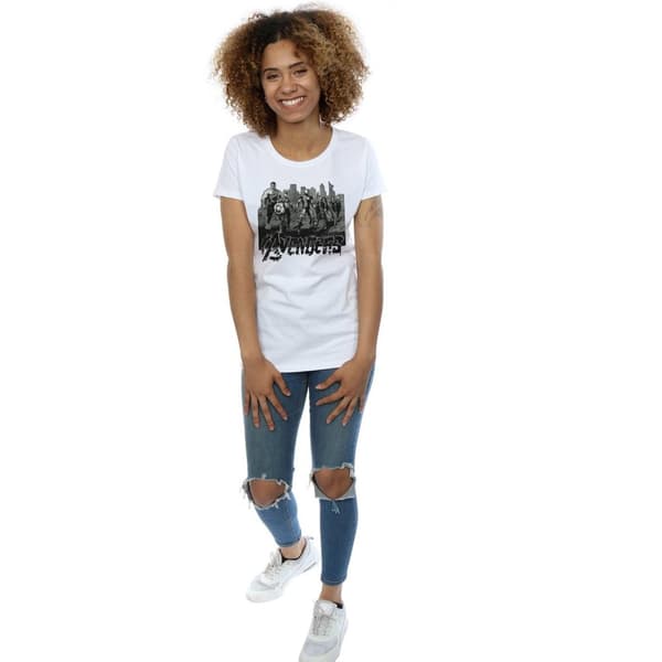 Marvel Womens/Ladies Avengers Mono Team Art Cotton T-Shirt