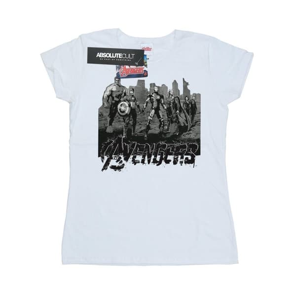 Marvel Womens/Ladies Avengers Mono Team Art Cotton T-Shirt White XL
