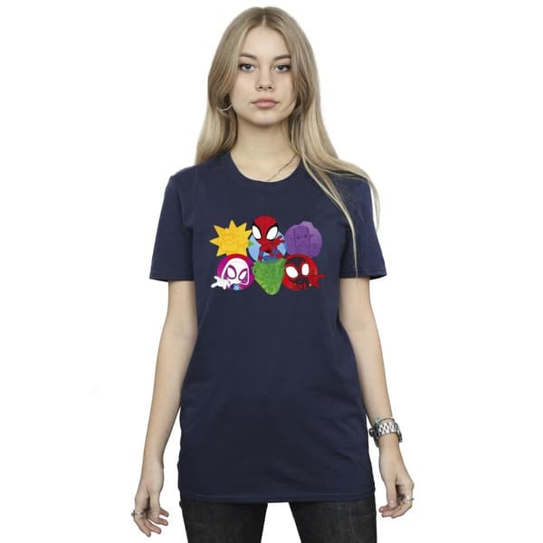 Marvel Dam/Tjej Spidey And His Amazing Friends Faces Boyfriend-T-shirt i bomull