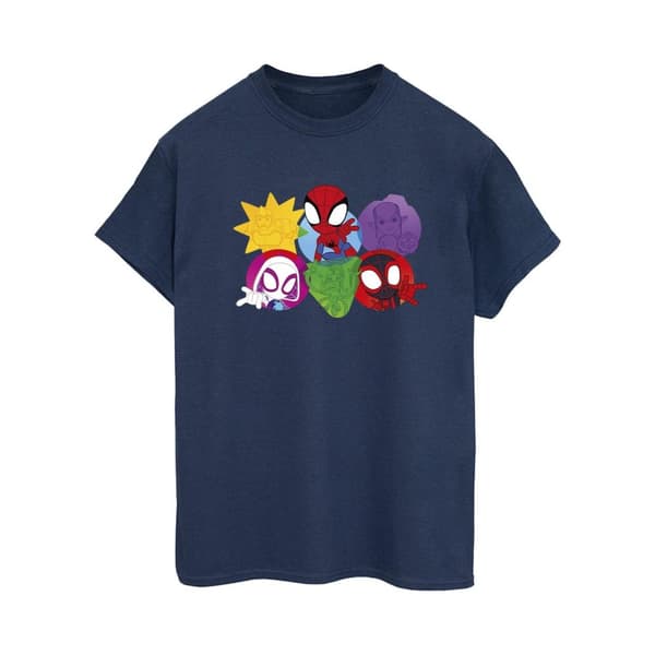 Marvel Dam/Tjej Spidey And His Amazing Friends Faces Boyfriend-T-shirt i bomull