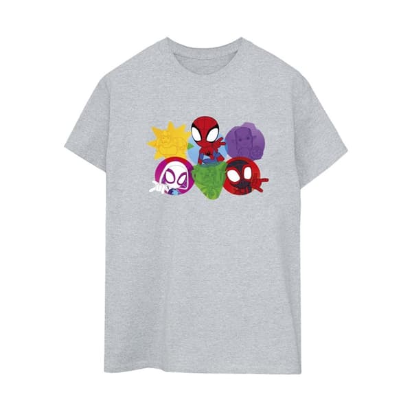 Marvel Dam/Tjej Spidey And His Amazing Friends Faces Boyfriend-T-shirt i bomull