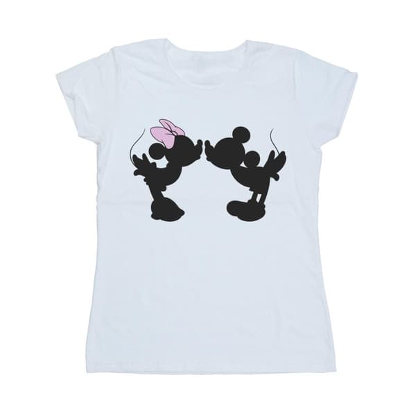 Disney Womens/Ladies Mickey Minnie Kiss Silhouette Cotton T-Shirt