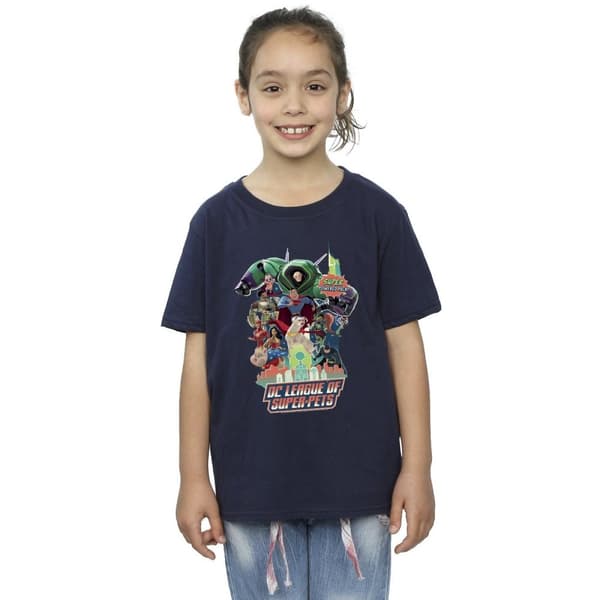 DC Comics DC Comics DC League of Super-Pets Super Powered Pack bomulls-T-shirt för flickor