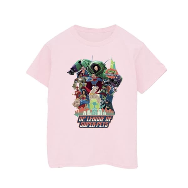 DC Comics DC Comics DC League of Super-Pets Super Powered Pack bomulls-T-shirt för flickor