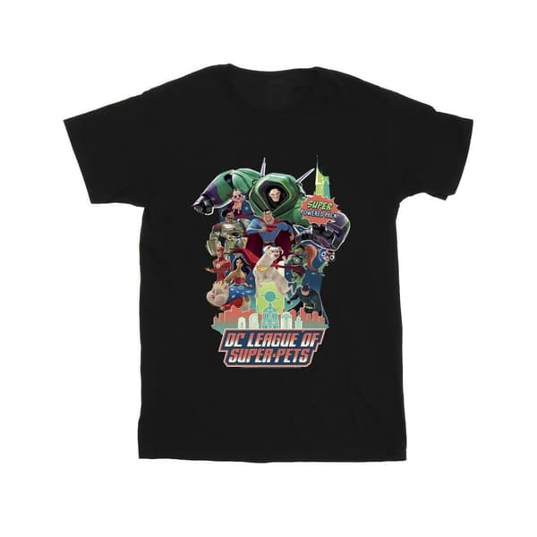 DC Comics DC Comics DC League of Super-Pets Super Powered Pack bomulls-T-shirt för flickor