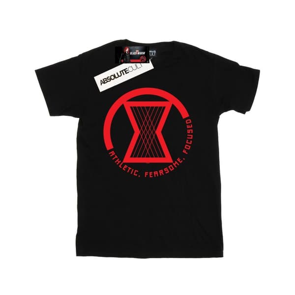 Marvel Girls Black Widow Movie Athletic Logo Cotton T-Shirt
