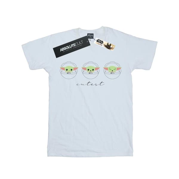 Star Wars Girls The Mandalorian The Cutest T-shirt i bomull White 12-13 Years