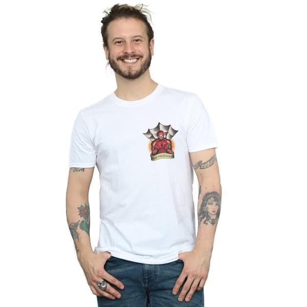 Marvel Spider-Man - T-shirt med brösttryck och tatuering