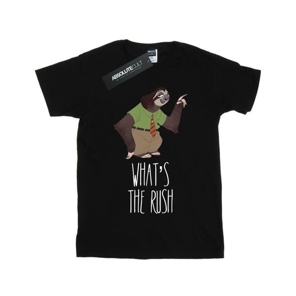 Disney Girls Zootropolis What´s The Rush Cotton T-Shirt Black 9-11 Years