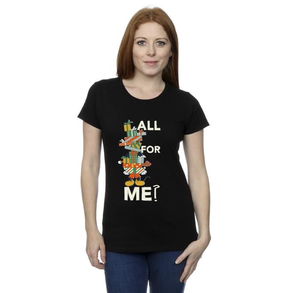 Disney Womens/Ladies Mickey Mouse Presents All For Me Cotton T-Shirt