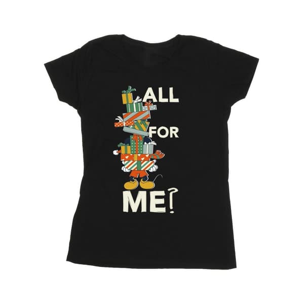 Disney Womens/Ladies Mickey Mouse Presents All For Me Cotton T-Shirt