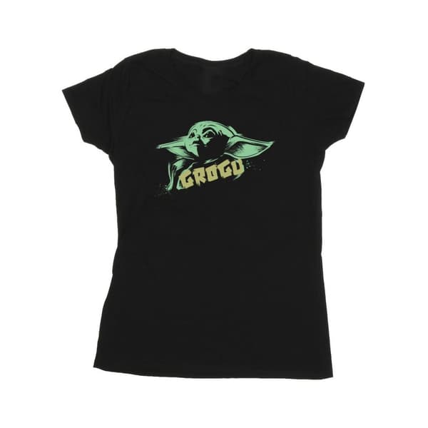 Star Wars Dam/Tjej The Mandalorian Grogu The Child Splat Bomulls-T-shirt