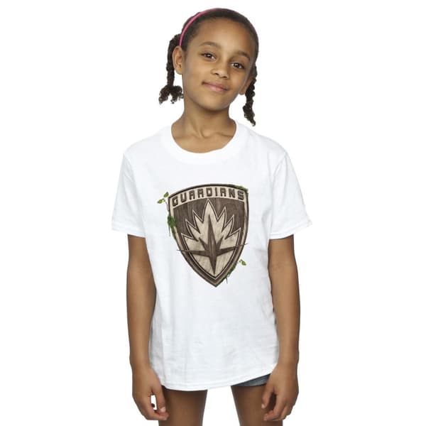 Marvel T-shirt i bomull med Groot-väktarens emblem för flickor
