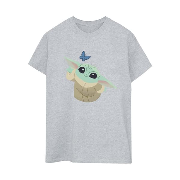 Star Wars Womens/Ladies The Mandalorian Butterfly Catching Cotton Boyfriend T-Shirt
