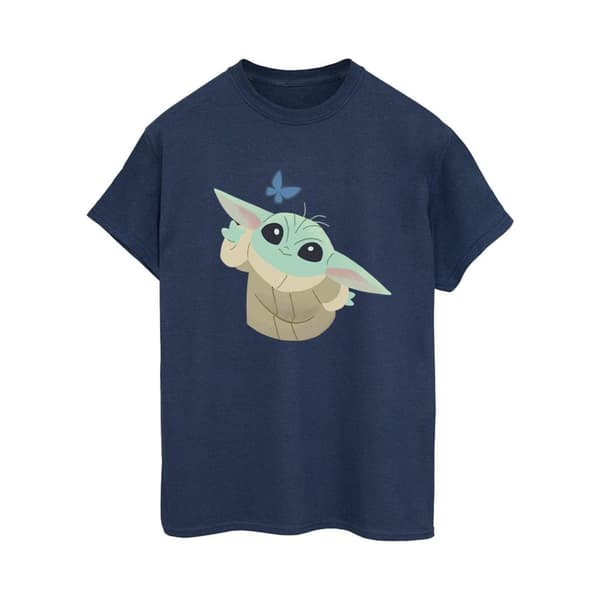 Star Wars Womens/Ladies The Mandalorian Butterfly Catching Cotton Boyfriend T-Shirt