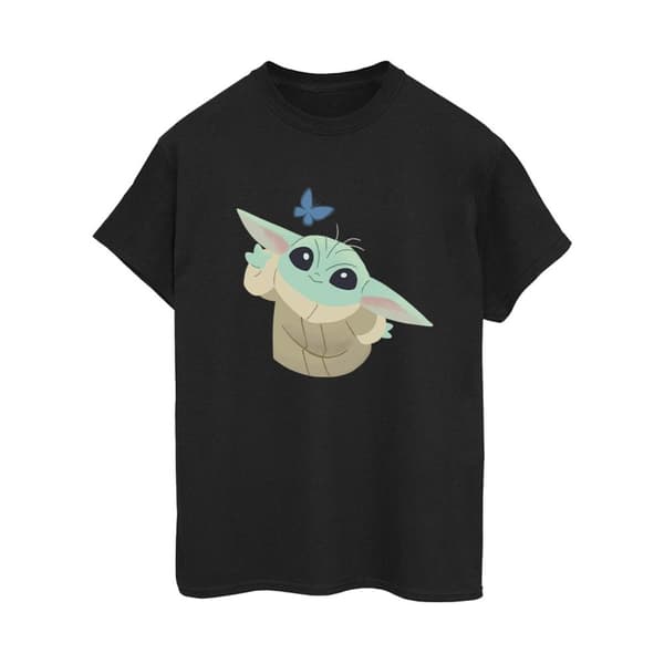 Star Wars Womens/Ladies The Mandalorian Butterfly Catching Cotton Boyfriend T-Shirt