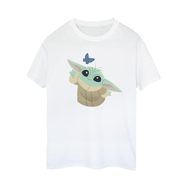 Star Wars Womens/Ladies The Mandalorian Butterfly Catching Cotton Boyfriend T-Shirt