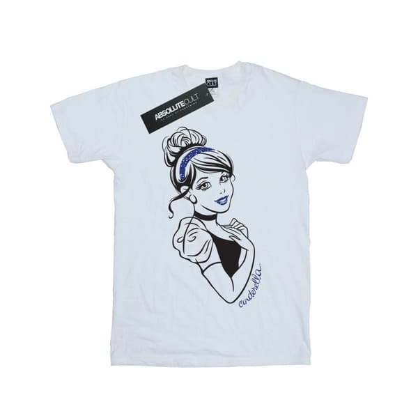 Disney Princess Girls Cinderella Glitter Cotton T-Shirt