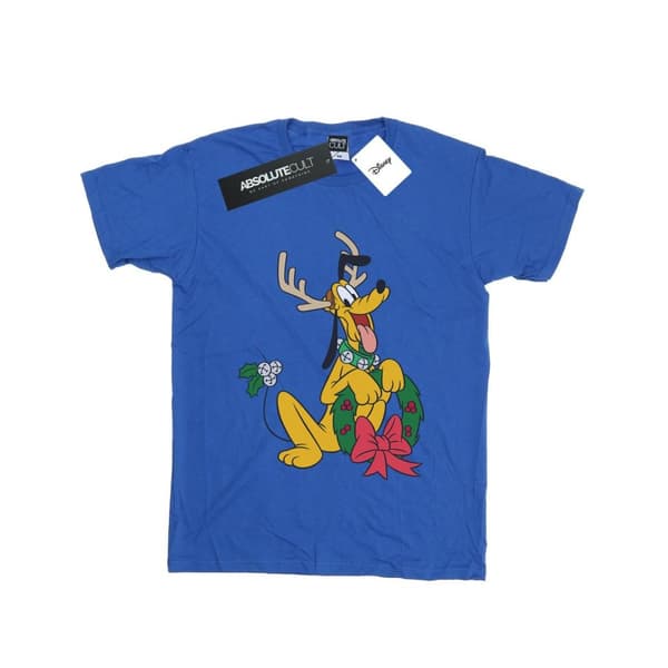 Disney Womens/Ladies Pluto Christmas Reindeer Cotton Boyfriend T-Shirt