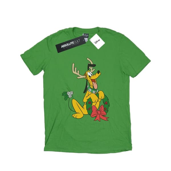 Disney Womens/Ladies Pluto Christmas Reindeer Cotton Boyfriend T-Shirt