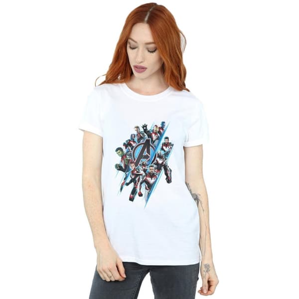 Marvel Womens/Ladies Avengers Endgame Logo Team Cotton Boyfriend T-Shirt