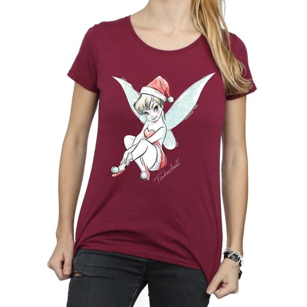 Disney Dam/Tjej Tinkerbell Christmas Fairy Bomulls-T-shirt