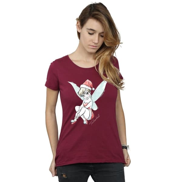 Disney Dam/Tjej Tinkerbell Christmas Fairy Bomulls-T-shirt
