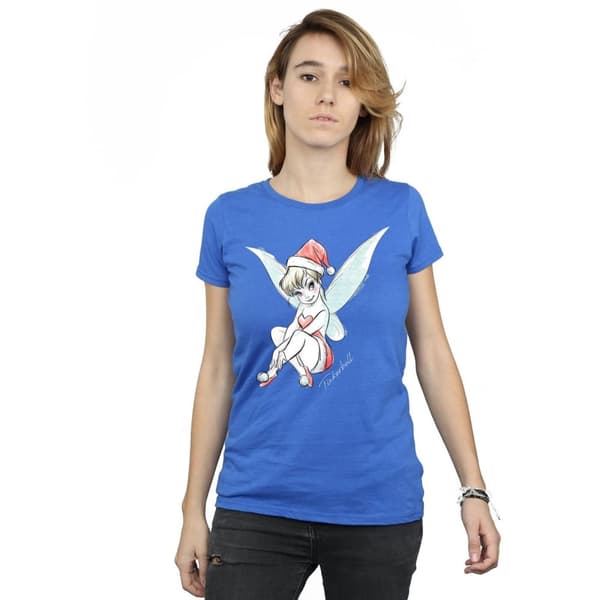 Disney Dam/Tjej Tinkerbell Christmas Fairy Bomulls-T-shirt