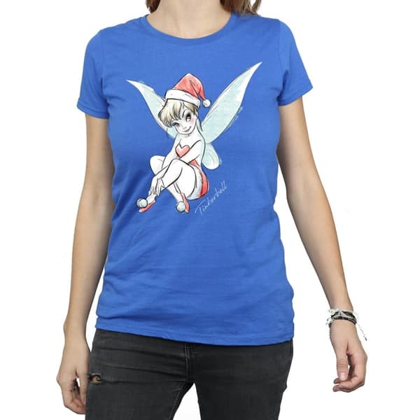 Disney Dam/Tjej Tinkerbell Christmas Fairy Bomulls-T-shirt