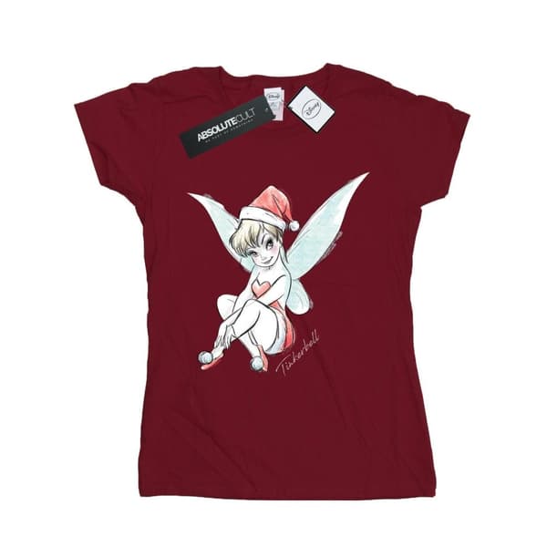 Disney Dam/Tjej Tinkerbell Christmas Fairy Bomulls-T-shirt