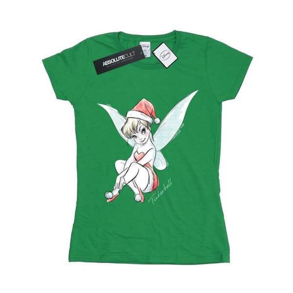 Disney Dam/Tjej Tinkerbell Christmas Fairy Bomulls-T-shirt