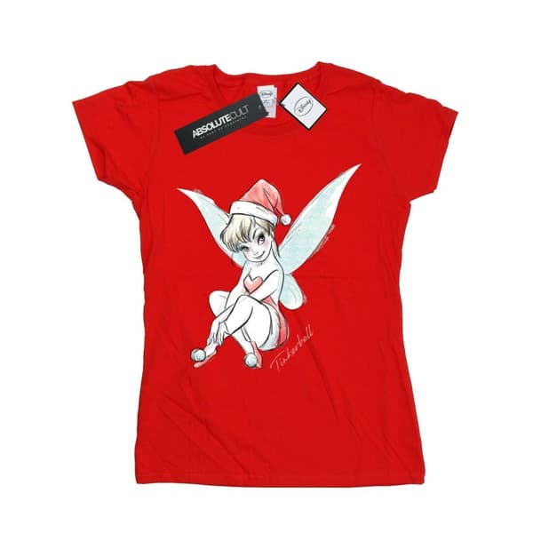 Disney Dam/Tjej Tinkerbell Christmas Fairy Bomulls-T-shirt