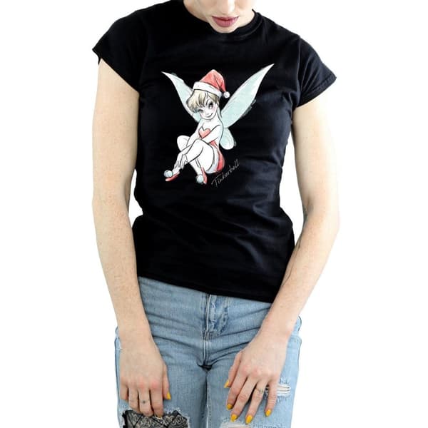 Disney Dam/Tjej Tinkerbell Christmas Fairy Bomulls-T-shirt