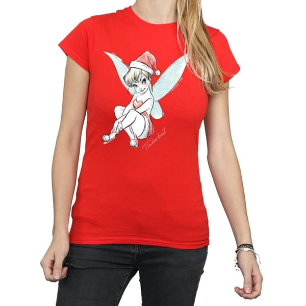 Disney Dam/Tjej Tinkerbell Christmas Fairy Bomulls-T-shirt