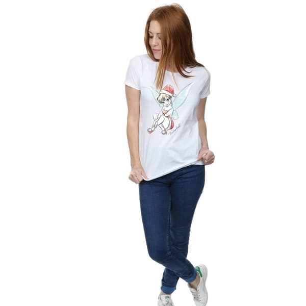 Disney Dam/Tjej Tinkerbell Christmas Fairy Bomulls-T-shirt