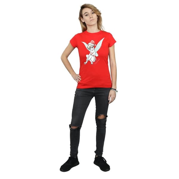 Disney Dam/Tjej Tinkerbell Christmas Fairy Bomulls-T-shirt