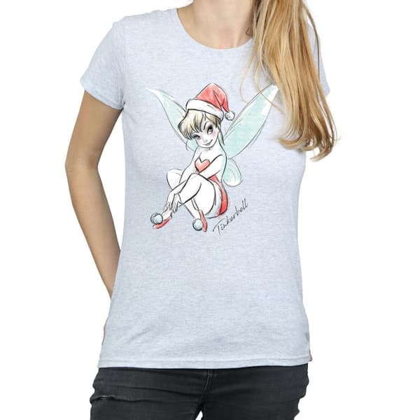 Disney Dam/Tjej Tinkerbell Christmas Fairy Bomulls-T-shirt