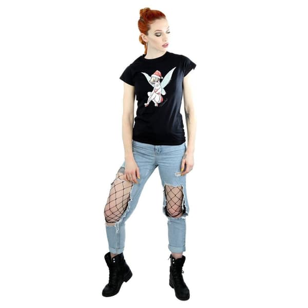 Disney Dam/Tjej Tinkerbell Christmas Fairy Bomulls-T-shirt