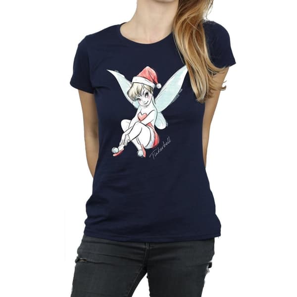 Disney Dam/Tjej Tinkerbell Christmas Fairy Bomulls-T-shirt